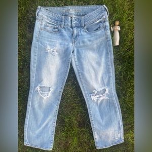 American Eagle Outfitters Artist Stretch Crop Denim Jeans Sz 4